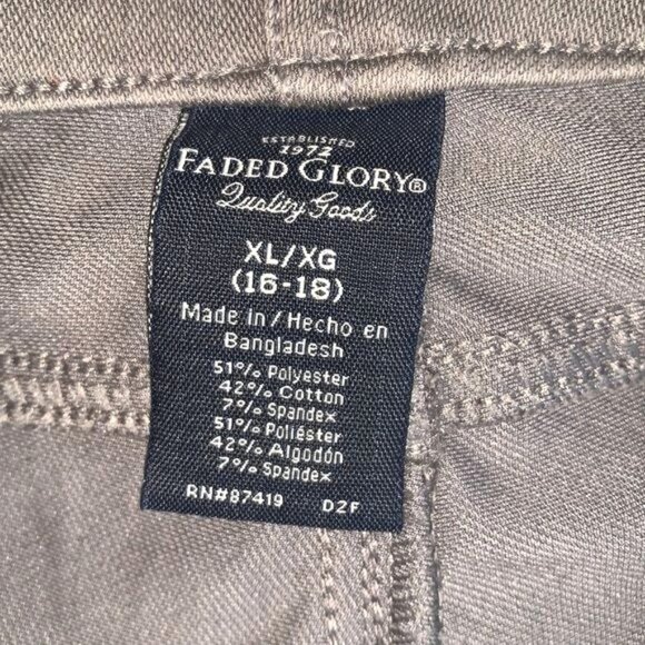 Faded Glory Womens Stretch Pants XL/16-18 Gray Casual Wear Polyester Blend - Picture 2 of 10